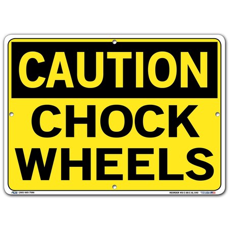 Vestil Aluminum Sign, 10-1/2" H, 14-1/2" W, Aluminum, Rectangle, English, SI-C-68-C-AL-040 SI-C-68-C-AL-040
